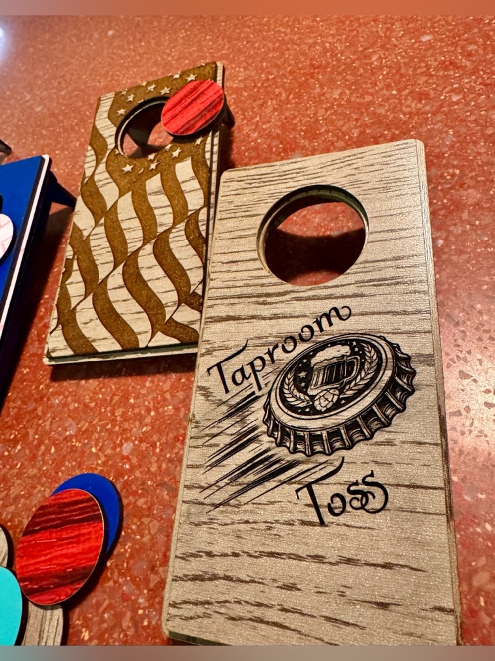 2- Hand crafted by me Wood Desktop customizable Cornhole boards made to order - Picture 7 of 11